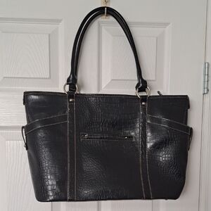 Large Black Laptop Brief Tote Bag